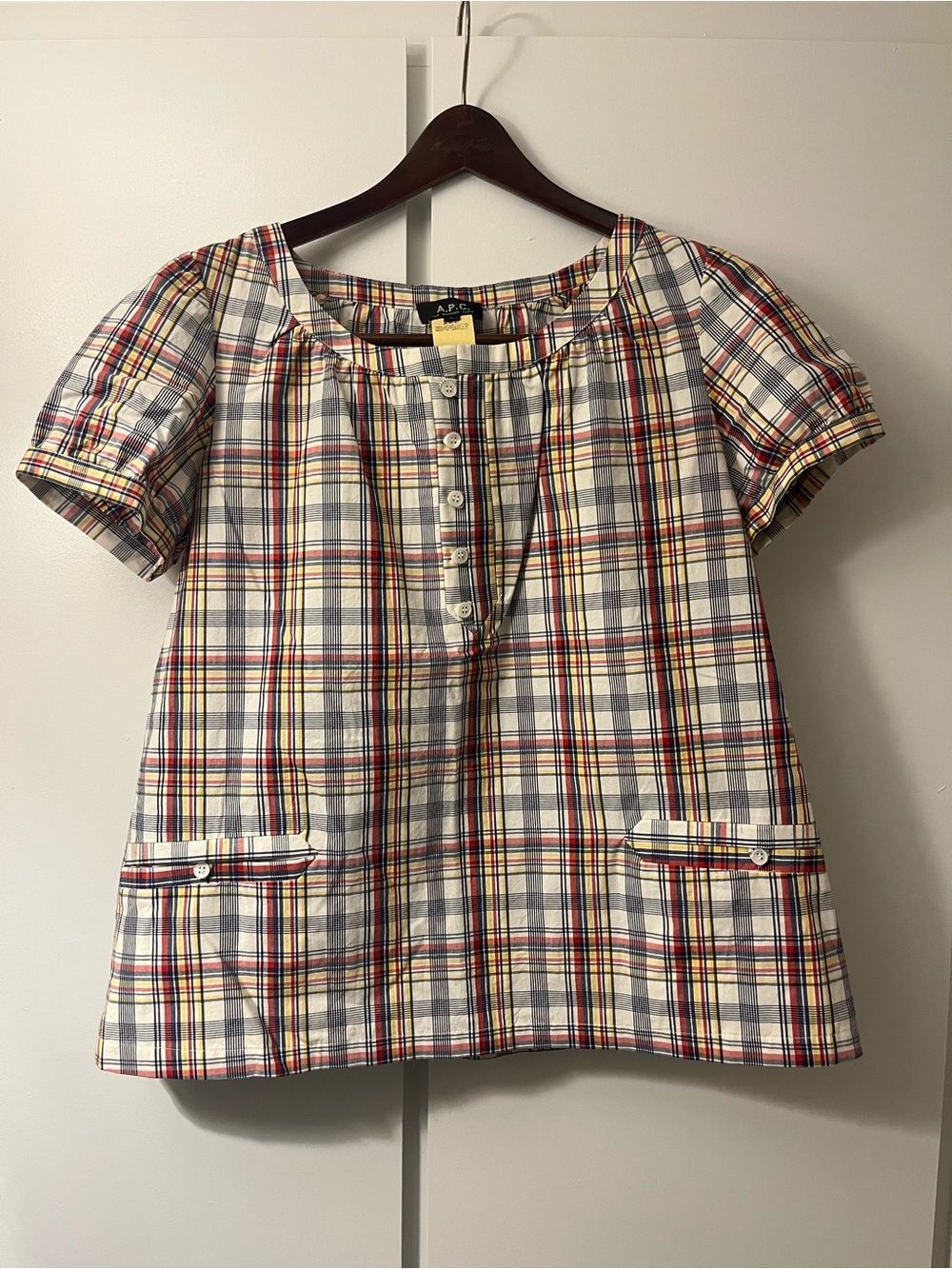 A.P.C. Multicolor Madras Button-Front Shirt